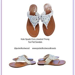 Kate Spade Cora Jeweled Thong Toe Flat Sandals